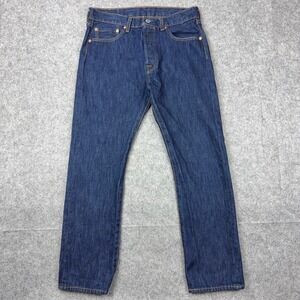 Levi's Jeans Mens 32x30 Dark Wash 501 Original Fit Straight Leg Cotton Denim Y2K